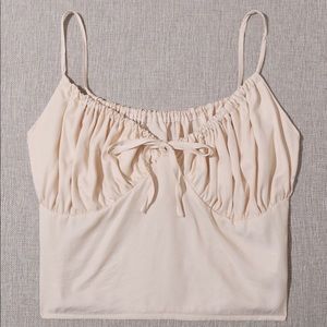 SHEIN Knot Front Shirred Bustier Cami Top
